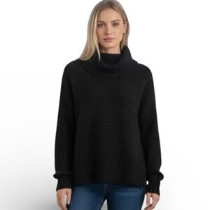 Anthropologie Moth Fireside Black Cowl Neck Turtleneck Sweater